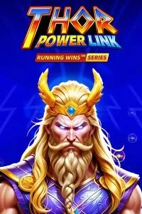 Thor Power Link" – Slot di gioco "Thor Power Link" con il dio nordico Thor, armato di martello, in un design dinamico