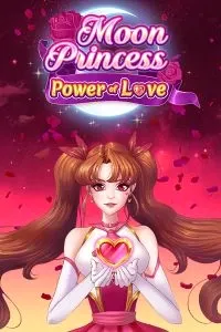 Moon Princess" – Slot di gioco "Moon Princess" con una principessa in abito rosa e cuori che volano intorno