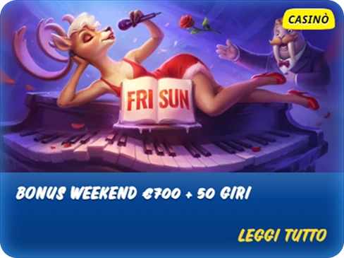 Bonus Weekend" – Immagine di un orso polare e personaggi che si divertono in un'atmosfera di festa con un bonus weekend